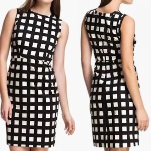 Kate Spade Lorelei Sheath Dress in Black and White Plaid. Size 4
